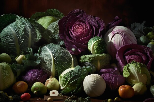 Photo cabbage lettuce on background