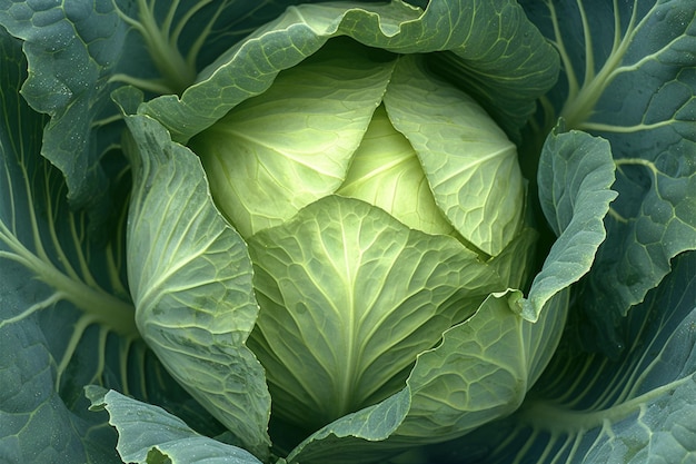 Cabbage perfection Ripe green cabbage fruit freshly harvested