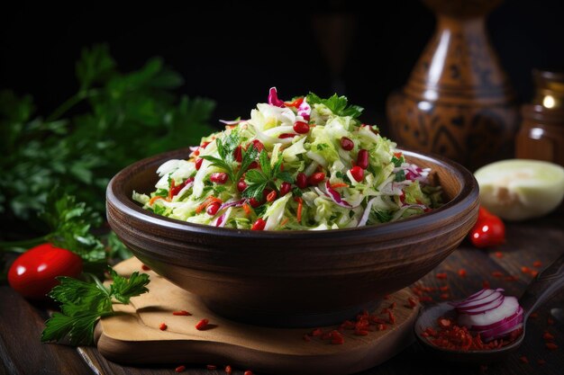 Photo cabbage salad coleslaw in a bowl