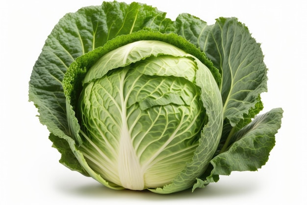 Cabbage On A White Background Generative AI