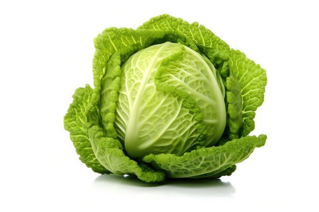 Cabbage On A White Background Generative AI