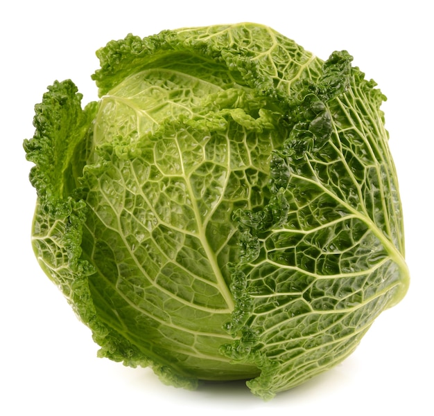 Cabbage on a white