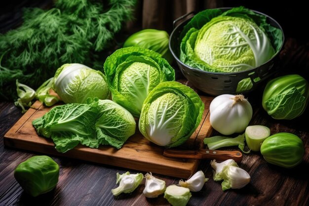 cabbages on the kitchen professional advertising food photography