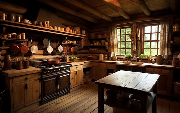Cabin Kitchen39s Cozy Cooking Space