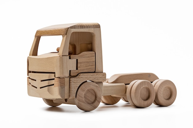 트레일러가없는 나무로되는 장난감 트럭의 오두막