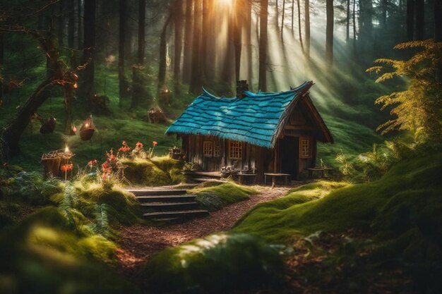 a cabin in the woods by person