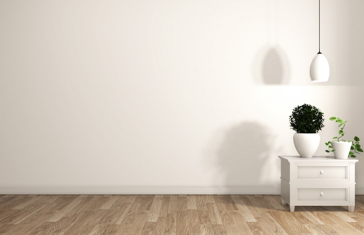 Photo cabinet in modern empty room japanese
