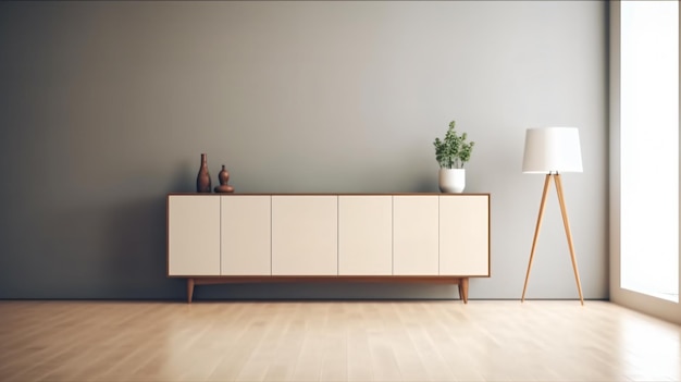 Cabinet in modern empty room