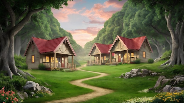 Cabins in the nature