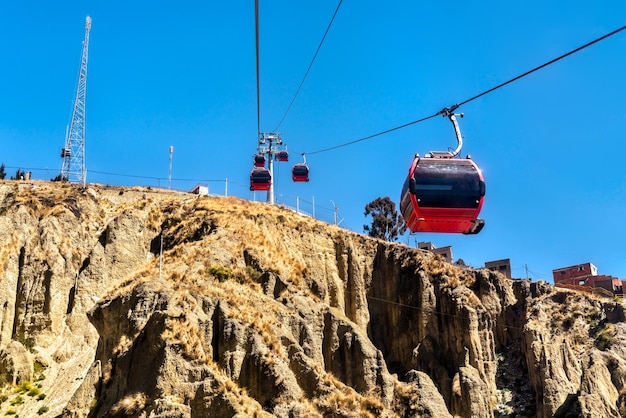 Cable car above la paz in bolivia