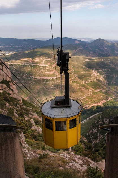 Cable car in Montserrat mountain range