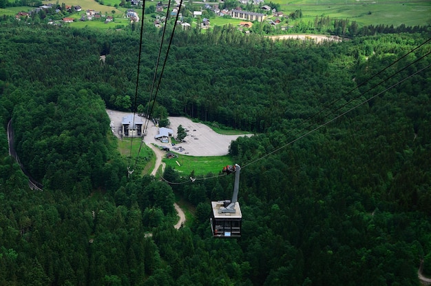 Cable car on a mountain