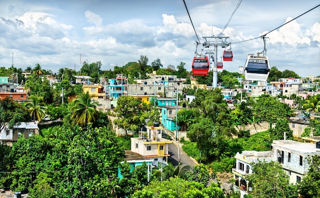 Cable car public transit in santo domingo capital of dominican republic