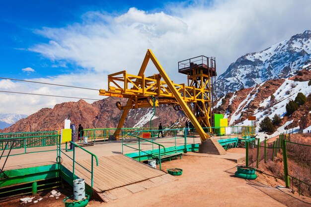 Cable car station chimgan mountain uzbekistan