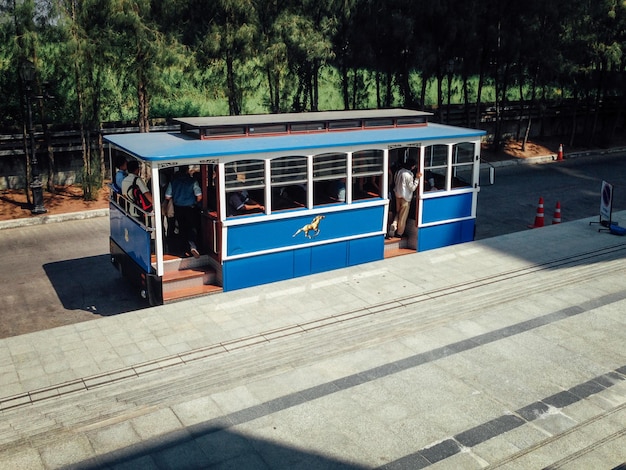 Cable car during sunny day