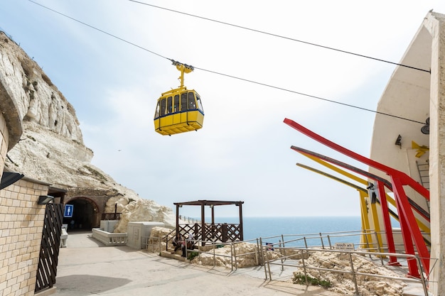 Cable road at Rosh Hanikra tourist site to the North of Israel Israel