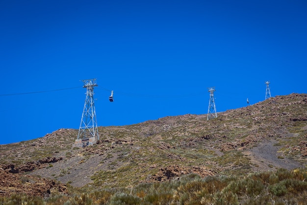 국립 공원 화산 Teide 테네리페 카나리아 섬 스페인에 케이블카 케이블카