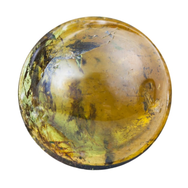 Cabochon from green tourmaline natural mineral gem