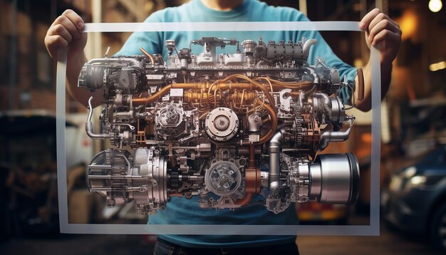 Photo cabon emissions poster creative technology concept