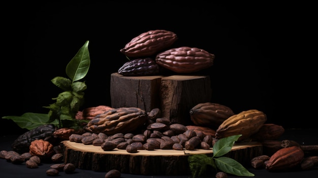 Cacao On Black Background