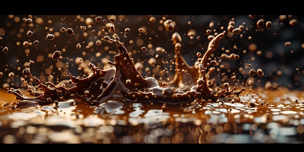 Cacao chocolade splash filmisch