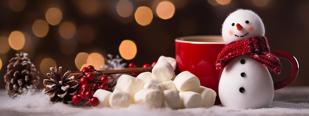 Cacao met marshmallows baner Generatieve AI