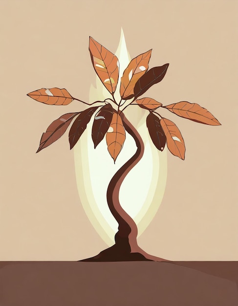 Cacao tree illustration