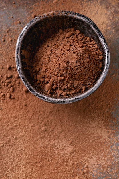 Cacaopoeder als achtergrond