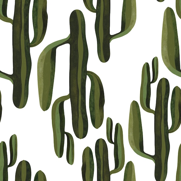 Photo cacti seamless watercolor pattern for wrapping paper wallpaper and textiles