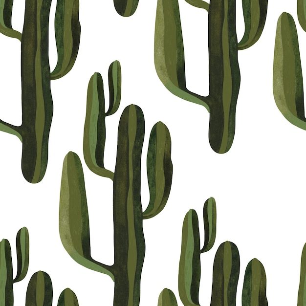 Photo cacti seamless watercolor pattern for wrapping paper wallpaper and textiles