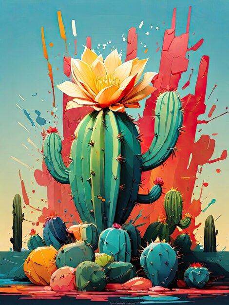 Photo cactus background illustration