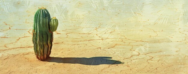 Foto cactus sul suolo fessurato del deserto