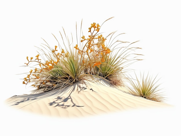 cactus and desert plants isolated on background