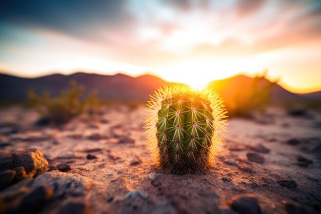 Photo a cactus in the desert