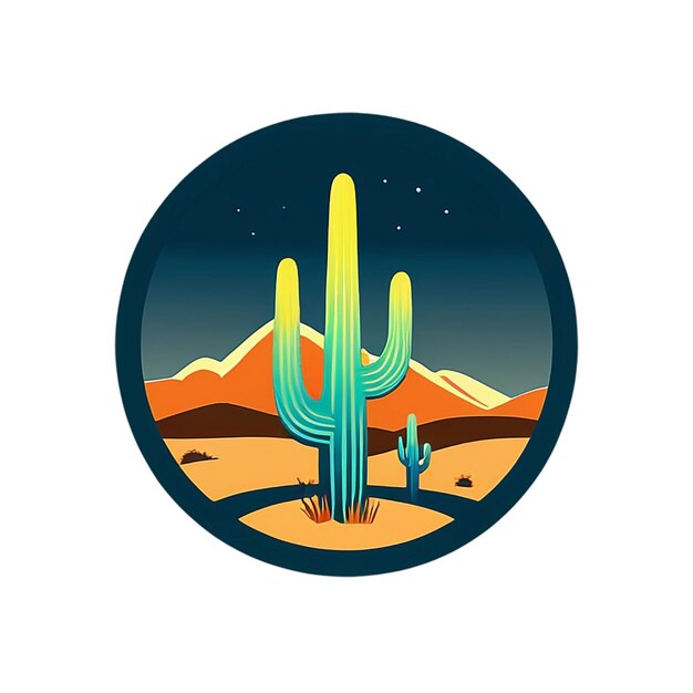 Photo cactus illustration design in white background