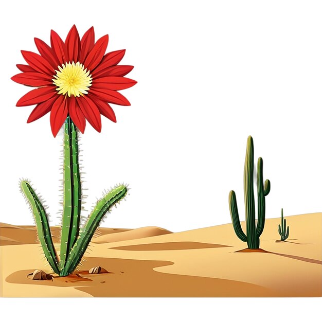 Foto disegno illustrativo di cactus in bianco sullo sfondo