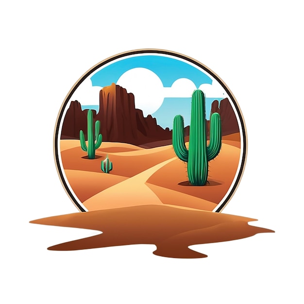 Cactus Illustration design in white Background