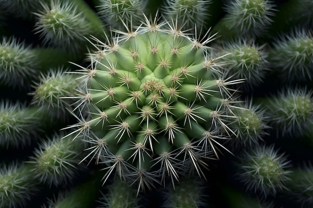 Cactus in de botanische tuin bovenaanzicht van cactus