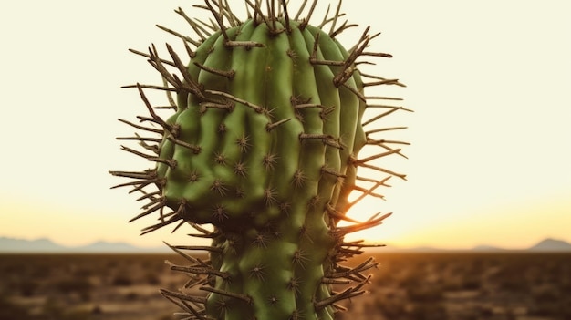 Cactus in de vorm van een menselijk gezicht Antropomorfe cactus met armen en hoofd Mexicaanse woestijn