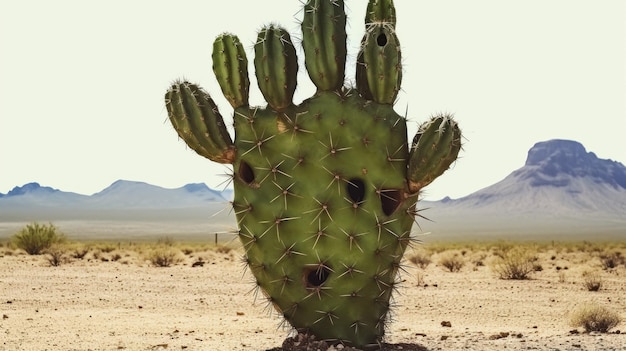 Cactus in de vorm van een menselijk lichaam Antropomorfe cactus met armen en hoofd Mexicaanse woestijn