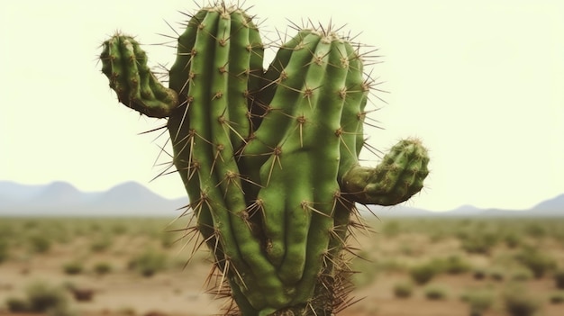 Cactus in de vorm van een menselijk lichaam Antropomorfe cactus met armen en hoofd Mexicaanse woestijn