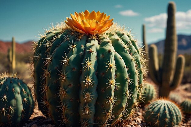 Foto cactus met een surrealistische optische illusie