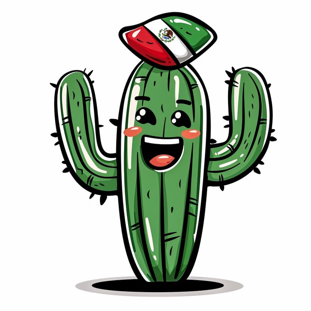 Cactus met een traditionele Mexicaanse hoed sombrero