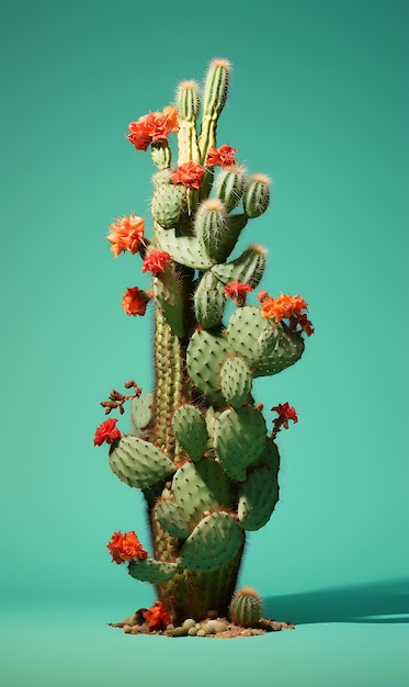 Cactus op een gekleurde achtergrond