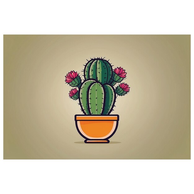 Foto immagine di design illustrativa dell'icona di una pianta di cactus