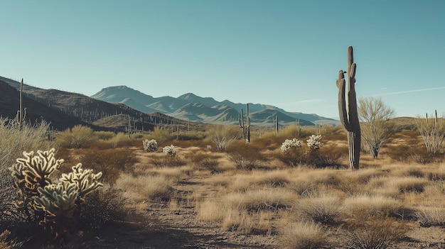 Photo cactus plant in the middle of a desert