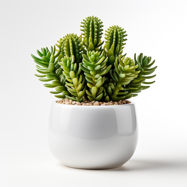 Cactus plant in a pot white background Created with generative ai