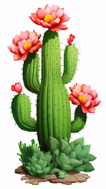 Cactus Plant on Transparent Background