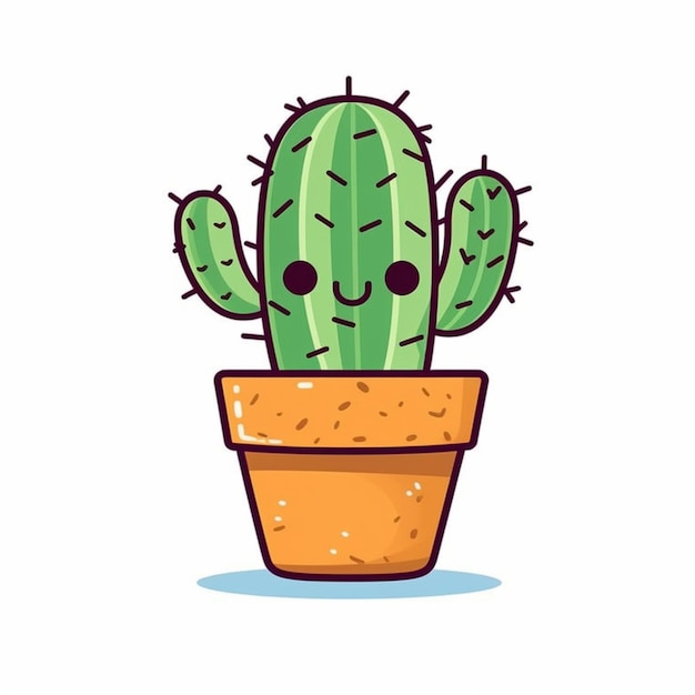 A cactus plant with a face drawn on it generative ai