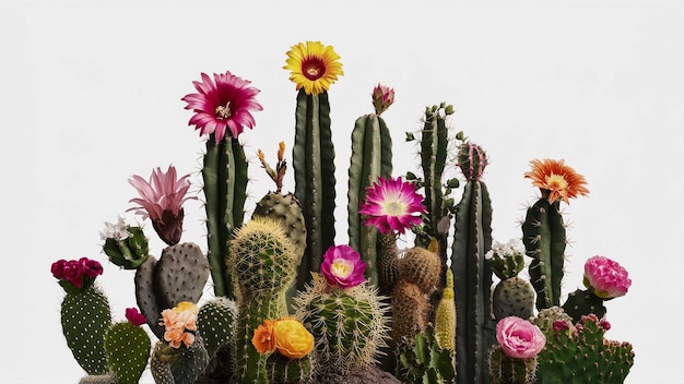 a cactus plant with flowers and a picture of flowers